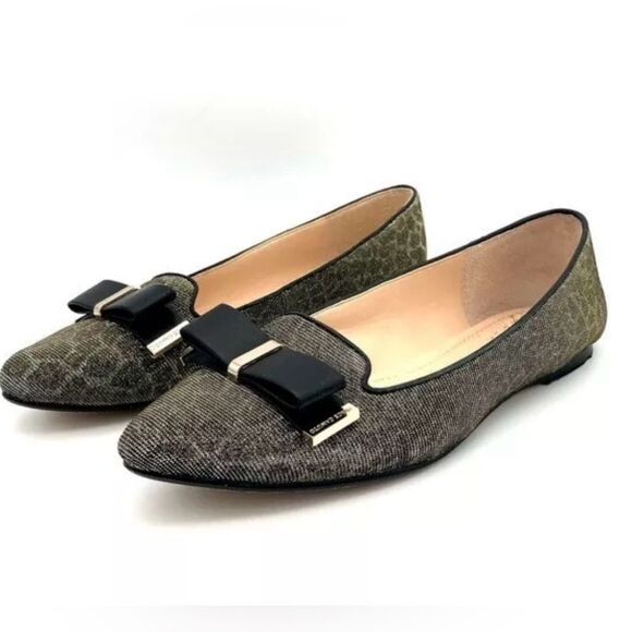 Vince Camuto Metallic Flats with Bow - Picture 1 of 4